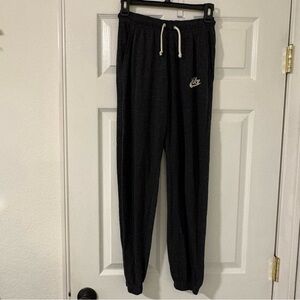 Women’s Nike Athletic Joggers Pants Charcoal Dark Gray Drawstring Size XS